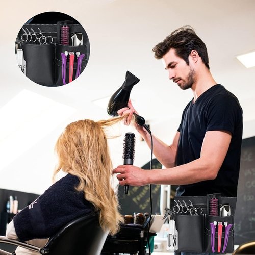 Noverlife Hairdresser Scissor Bag - Professional PU Leather Waist Pouch for Hairstylists | Tool Storage Holster