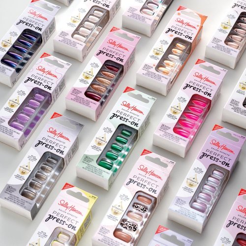 Sally Hansen Instant Cuticle Remover & Salon Effects Perfect Press-On Nails, 30 Designs, Nail Glue & Tabs