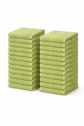 CottonsClout 100% Ring Spun Cotton Washcloths 12Lx12W – Pack of 24 | Lightweight, Fast‑Dry, Everyday Utility Cloths for Kitchen & Home (Green)
