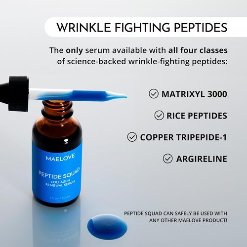 MAELOVE Peptide Squad Collagen Renewal Serum - Anti-Aging Formula with Copper Peptides & Hyaluronic Acid