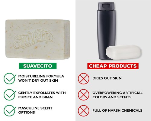Suavecito Body & Hand Soap Bars - Moisturizing Whiskey Bar Fragrance | 6 oz, 3-Pack