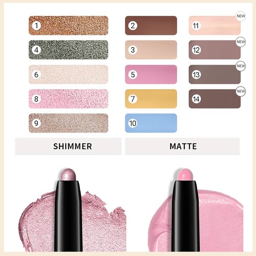 Erinde Waterproof Cream Eyeshadow Stick - Bright Pink Matte, Buildable & Blendable, Vegan | 05