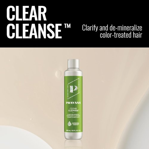 Pravana Clear Cleanse Shampoo - Clarifying Formula for Color-Treated Hair | Hydrates & Removes Hard Water Deposits | Vegan