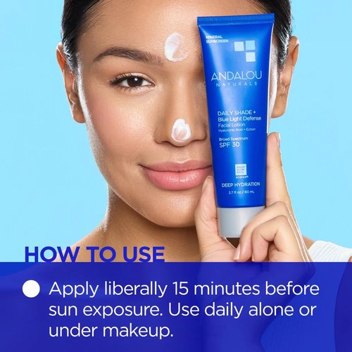Andalou Naturals Clear Skin Mineral Face Sunscreen SPF 30 - Lightweight, Non-Greasy Sunblock Lotion - 2.7 fl oz