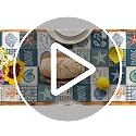 13x90 Inch Summer Checkered Conch Shell & Starfish Table Runner - Blue