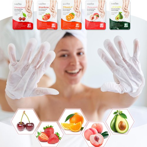 Swiffen 24 Pcs Fruits Beauty Hand Foot Mask Bulk Hydrating Hand Foot Moisturizing Gloves Shea Butter Aloe Mask for Spa Kit Beauty Skincare Galentines Day Gift for Women