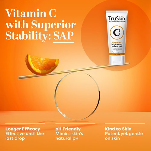 TruSkin Vitamin C Face Cream – Brightening & Hydrating Daily Moisturizer with Vitamin E, B5, Jojoba Oil & Green Tea – Smooth, Radiant-Looking Skin, 4 Fl Oz
