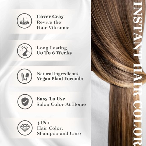 Joyful Young Hair Dye Shampoo - 3-in-1 Natural Blonde Gray Coverage | Vegan & Ammonia-Free