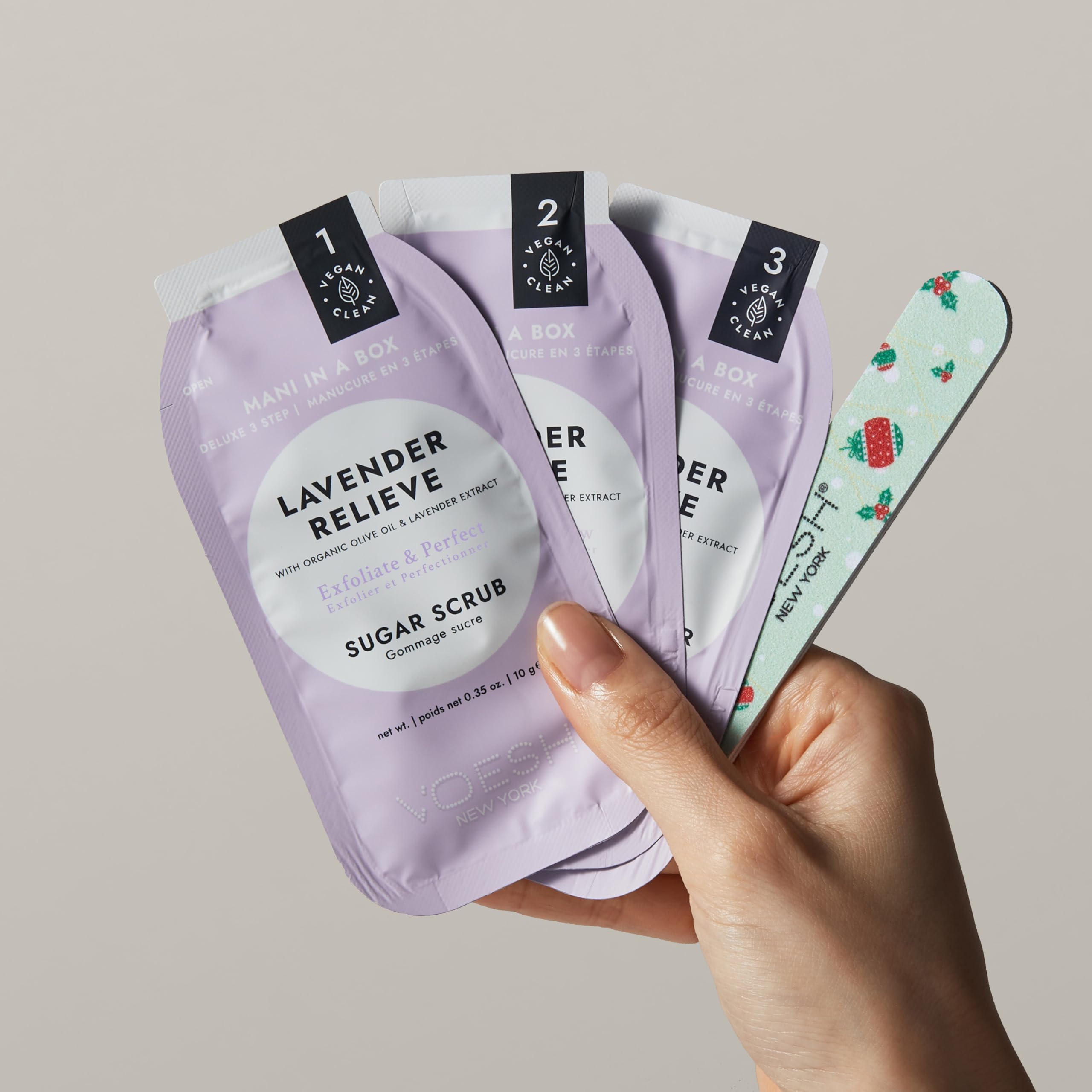 VOESH Mini Mani Gift Set - Complete 3-Step Hand Treatment: Includes 3 sugar scrubs, cream masks, and massage butters to exfoliate, moisturize & nourish dry hands - K-Beauty Korean Skincare