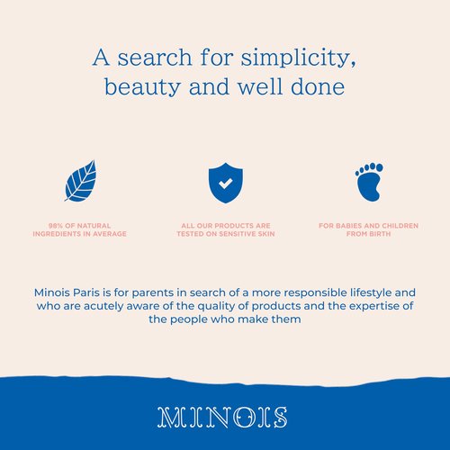 MINOIS PARIS Gentle Cream for Newborn and Kids | Face and Body Lotion Cream Made in France with Shea Butter, Sweet Almond, & Orange Blossom | Organic for Sensitive Skin, Toddler Moisturizer 3.4 fl oz