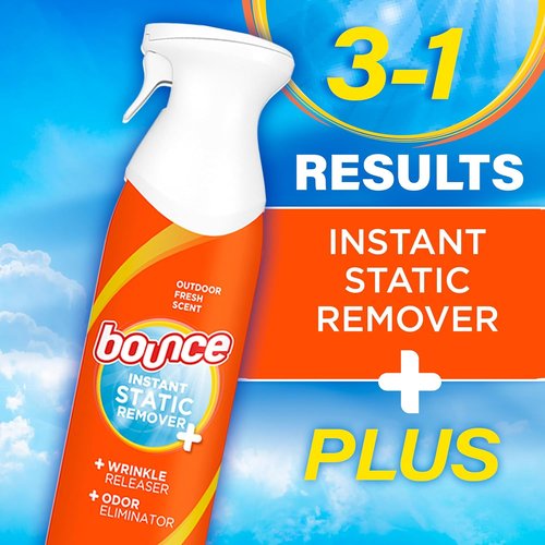 Bounce Anti-Static Spray - 3-in-1 Instant Odor Eliminator & Fabric Refresher | 9.7 Fl Oz