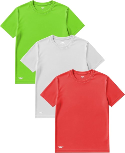 American Heaven Men's Short Sleeve Workout Crew Neck T-Shirts - Dry Fit Athletic Gym Tops | Multi-Color Packs