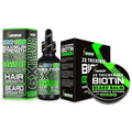 Skiennix Beard Growth Kit - 2X Thickening Biotin Balm & Conditioner + 6X Liquid Biotin with Collagen Peptides for Enhanced Beard & Hair Growth
