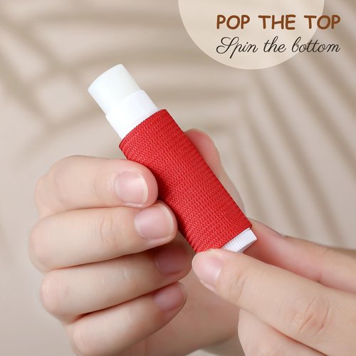 Huquary 100 Pack Lip Balm Holder Keychains Bulk Elastic Lipstick Holder Sleeve with Clip Solid Color Lip Gloss Keychain for Purse, Backpack, Car, Party Favors
