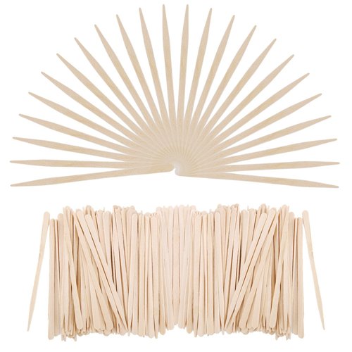 Senkary 500 Pieces Wooden Wax Sticks Waxing Spatula Applicators Wood Craft Sticks for Body Eyebrow Legs Face Hair Removal (Small and Large)