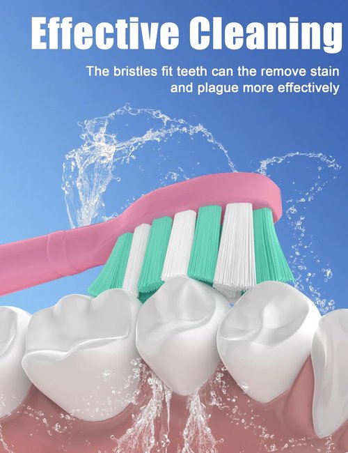 Philips Sonicare Toothbrush Replacement Heads - Plaque Control & Simply Clean | 10 Pack, Pink