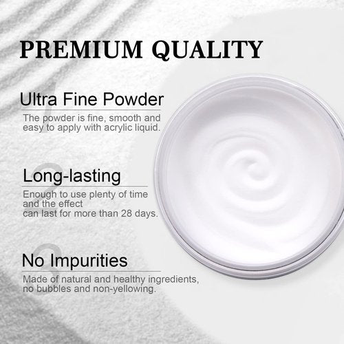Saviland Clear Acrylic Powder: 5.29OZ Large Capacity Bubble-Free Acrylic Nail Powder Beginner Friendly Long Lasting Chip-Resistant Professional Nail Powder for French Manicure Nail Carving