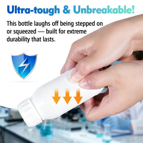 UMETASS 2Pack 34oz (1000ml) EVOH High Barrier Airtight Plastic Travel Bottles - Industrial-Grade Empty Containers with Lids & Caps, Leak Proof Storage for Bulk Chemicals, Lab Samples & Family Liquids