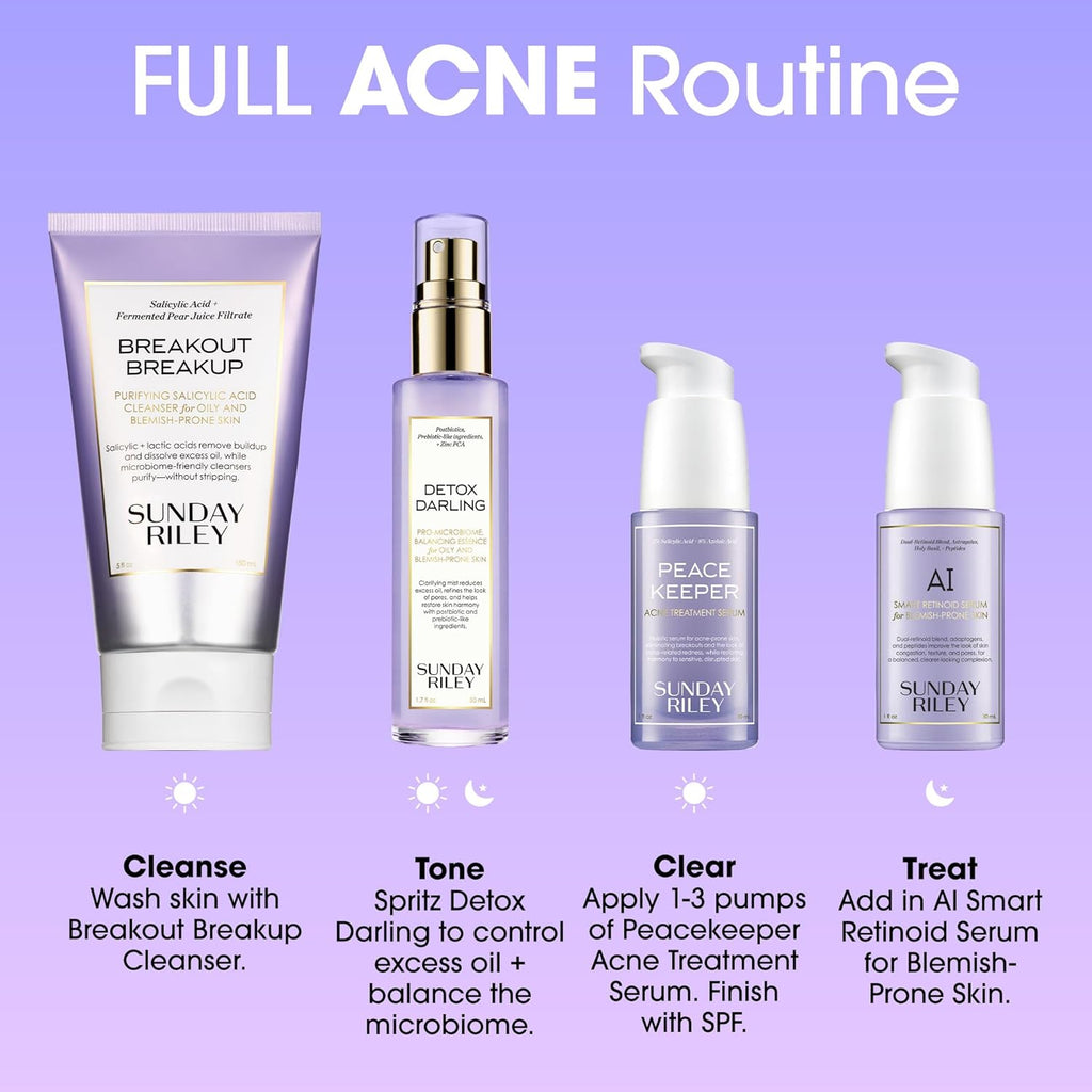 Sunday Riley Salicylic Acid Cleanser - Breakout Breakup Formula for Blemish-Prone Skin