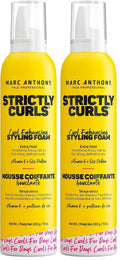 Marc Anthony Curl Enhancing Styling Foam - Extra Hold Mousse with Vitamin E & Silk Proteins | Pack of 2