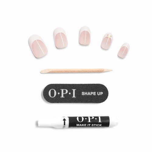 OPI On Point Press On Nails - Short Round & Squoval Styles | 24 Count With Nail Glue | Long Lasting & Reusable
