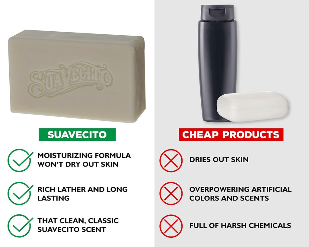 Suavecito Body & Hand Soap Bars - Moisturizing Formula with Masculine Original Fragrance | 6 oz, 3 Pack