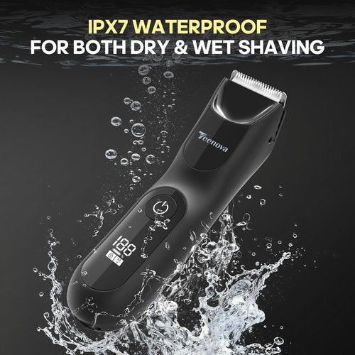 TEENOVA Electric Body Hair Trimmer Shaver - 3 in 1 Pubic Trimmer for Men - Bikini Trimmer for Women - No Nick Groin Ball Razor with Ceramic Blade Head, Wireless Dock Charging