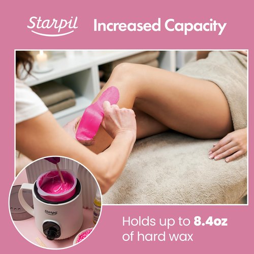 Starpil Wax Warmer - Digital Mini Wax Warmer for Hair Removal 8.4oz / 238g – Best for Hard Wax Beads – Use for Hair Removal – Adjustable Temperature Wax Pot for Facial Hair (White)