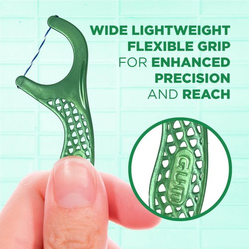 GUM Twisted Mint Floss Picks - Twisted Threads, Shred-Resistant Floss, Easy Grip Handle, 90 Count (Pack of 3)
