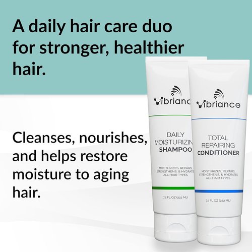Vibriance Shampoo & Conditioner Set - Strengthening Biotin Formula for Dry, Damaged Hair - Deeply Hydrating