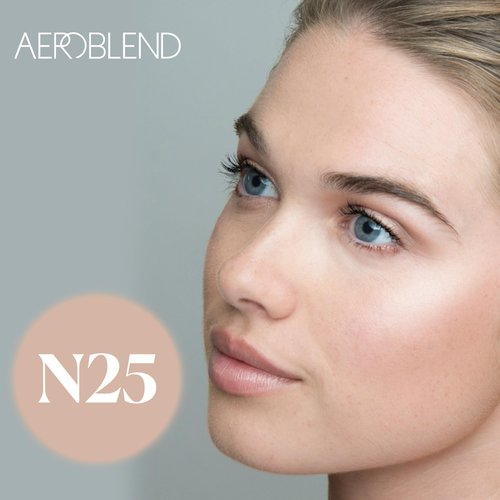 AEROBLEND Airbrush Foundation Makeup: Professional, Water-Based, Buildable, Long-wearing, For all skin types, 1 oz (N25)