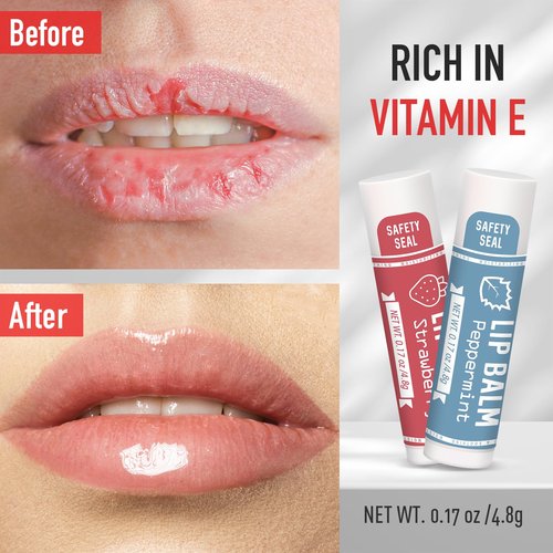 AZEN 60 Pack Lip Balm, Natural Lip Balm Bulk, Lip Care Product, Moisturizing Lip Balms for dry cracked lips, Valentines Gifts Easter Basket Stuffers - 10 Flavors