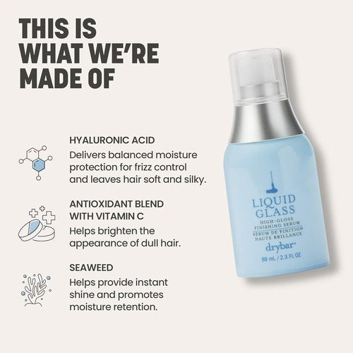 Drybar Liquid Glass High-Gloss Finishing Serum - Reduces Frizz & Tames Flyaways, Vegan & Cruelty-Free