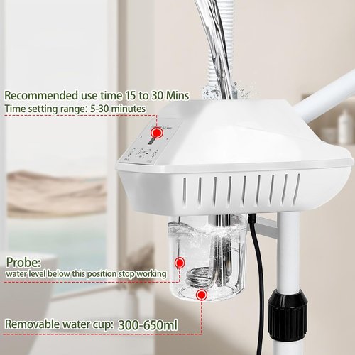 Skiennix Professional Facial Steamer - 2-in-1 Ozone Face Steamer with 5X Magnifying Lamp | Home & Spa Use