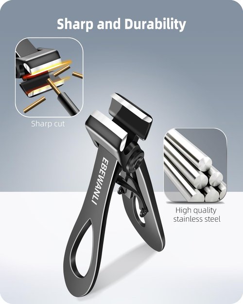 EBEWANLI Straight Nail Clipper, 17mm Wide Jaw Opening Toe Nail Clippers, Extra Large Toenail Clippers for Thick Toenails, Heavy Duty Toenail Clippers for Seniors, Men, Women