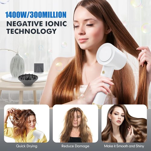Skiennix Ionic Hair Dryer - High-Speed, Low Noise, Lightweight Mini Design for All Hair Types | 110V Home & Travel