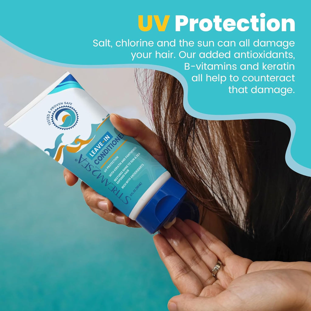 Stream2Sea Leave-In Hair Conditioner - Detangles & Replenishes Moisture | Natural, Sulfate-Free, UV Protection