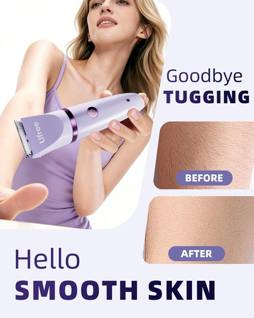 Ufree Bikini Trimmer - Rechargeable Electric Razor for Women | IPX7 Waterproof, Purple