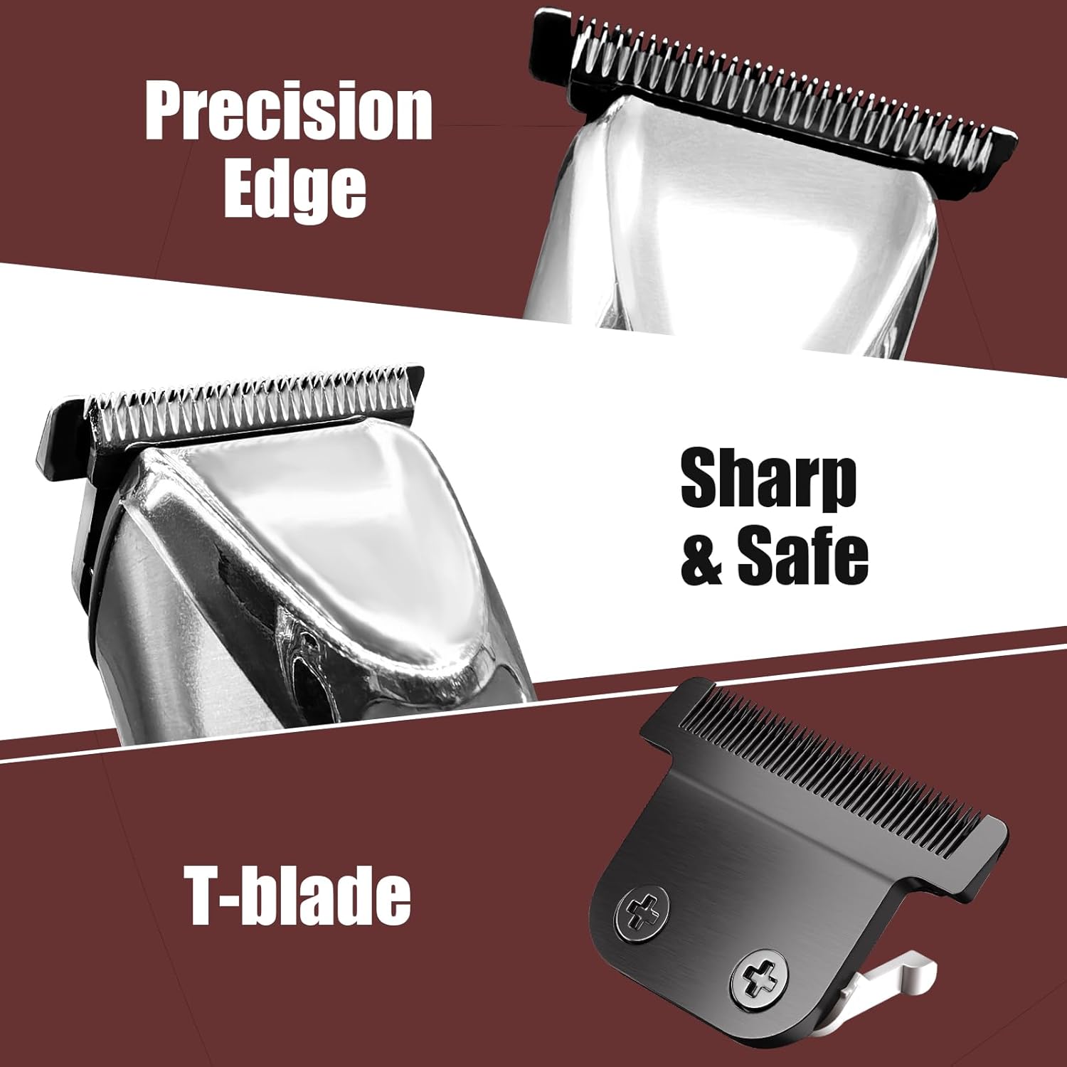 Wahl 40mm Replacement Detachable T Blade - Stainless Steel Compatible with All-in-One Trimmer | Black (2 Pack)
