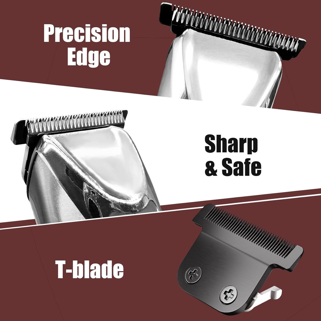 Wahl 40mm Replacement Detachable Stainless Steel T Blade - Compatible with Lithium Ion Trimmer | Black 3 Pack