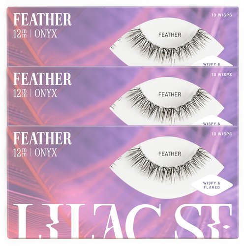 Lilac St - Feather Natural Faux Eyelash Clusters (12mm, 3 Pack) - Cat Eye Look - DIY Lash Extension Wisps - Lightweight & Lifelike - Lasts 10 Days - Cruelty Free, Vegan, Women Founded - 30 Lashes