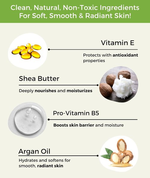 RaGaNaturals Natural Unscented Body Lotion - Hydrating Shea Butter & Vitamin E for Dry Skin | 8 Oz
