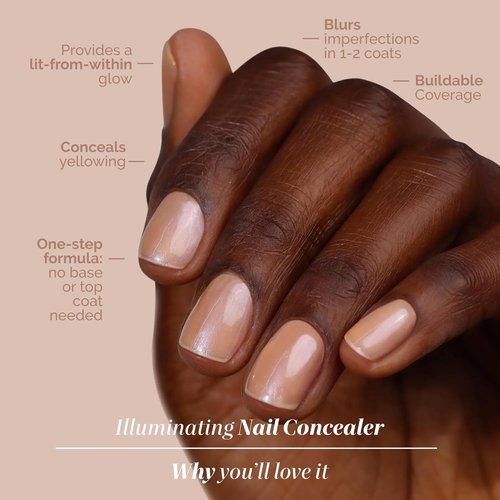 LONDONTOWN Illuminating Nail Concealer - Brightening Polish & Strengthener for Discolored Nails | 0.4 Fl Oz