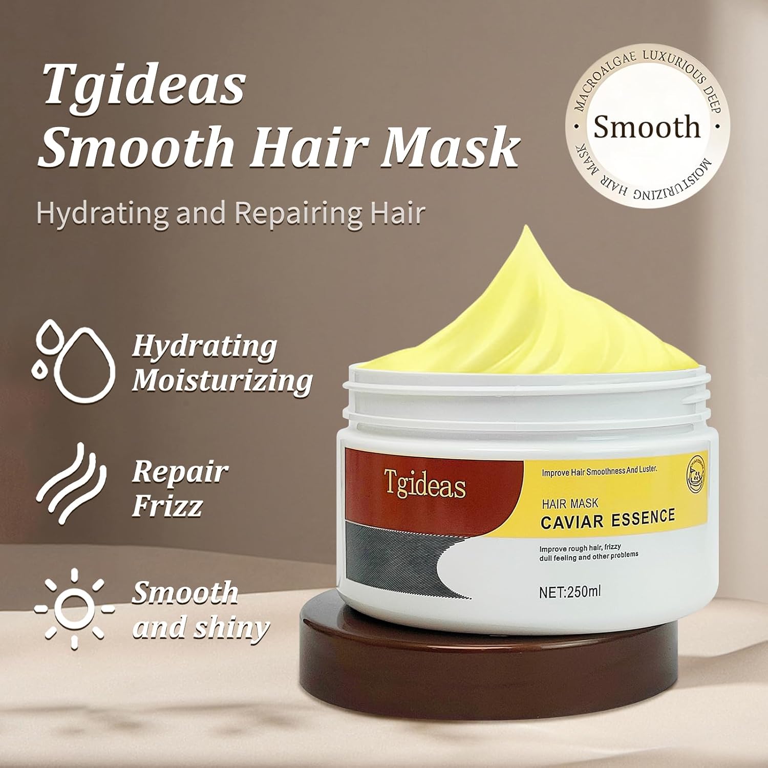 Tgideas Hydrating Collagen Hair Mask - Deep Repair Conditioning Treatment for All Hair Types | 8.45 Oz