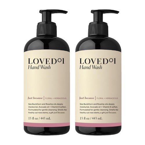 Loved01 Hand Wash, Liquid Hand Soap, Gentle & Hydrating, Cruelty-Free, Oprah's Favorite Things, Formulated with Nourishing Oils & Soft Floral Scent, 2-Pack (15 oz each)