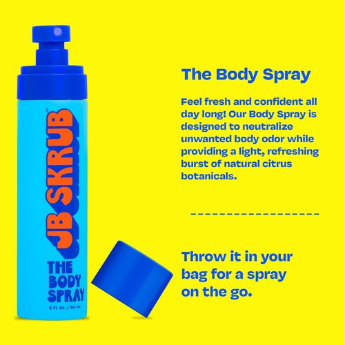 JB SKRUB The Body Spray for Kids, Tween & Teen Boys with Citrus Scent - Body Odor Eliminator - Elevate Confidence with a Perfect Dose of Freshness - 5 fl.oz.
