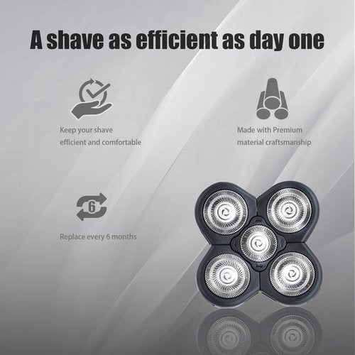 BOEEA 3 Pack Blades Refills Compatible with Freebird Shaver, 5 Blades Shaver Replacement Head for Bald Men, Electric Razor Replacement Heads for Freedom Grooming with 3 Cleaning Brush