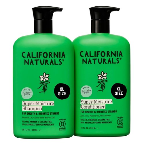 California Naturals Eucalyptus Breeze Moisture Shampoo & Conditioner Set - Hydrating Care for Dry, Damaged Hair | 20 fl oz