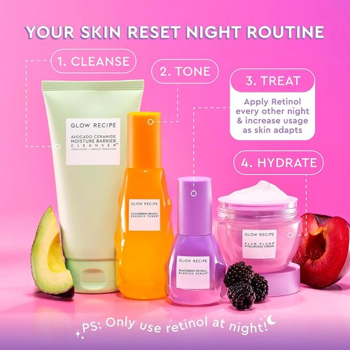 Glow Recipe Gentle Blackberry Retinol Serum - Korean Night Serum for Sensitive Skin, Triple Retinoids & Glycerin (30ml)
