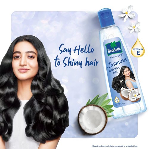 Parachute Advansed Coconut Hair Oil - Jasmine Enriched with Vitamin E | Nourishes Scalp | Non-Sticky | 6.4 Fl. Oz.